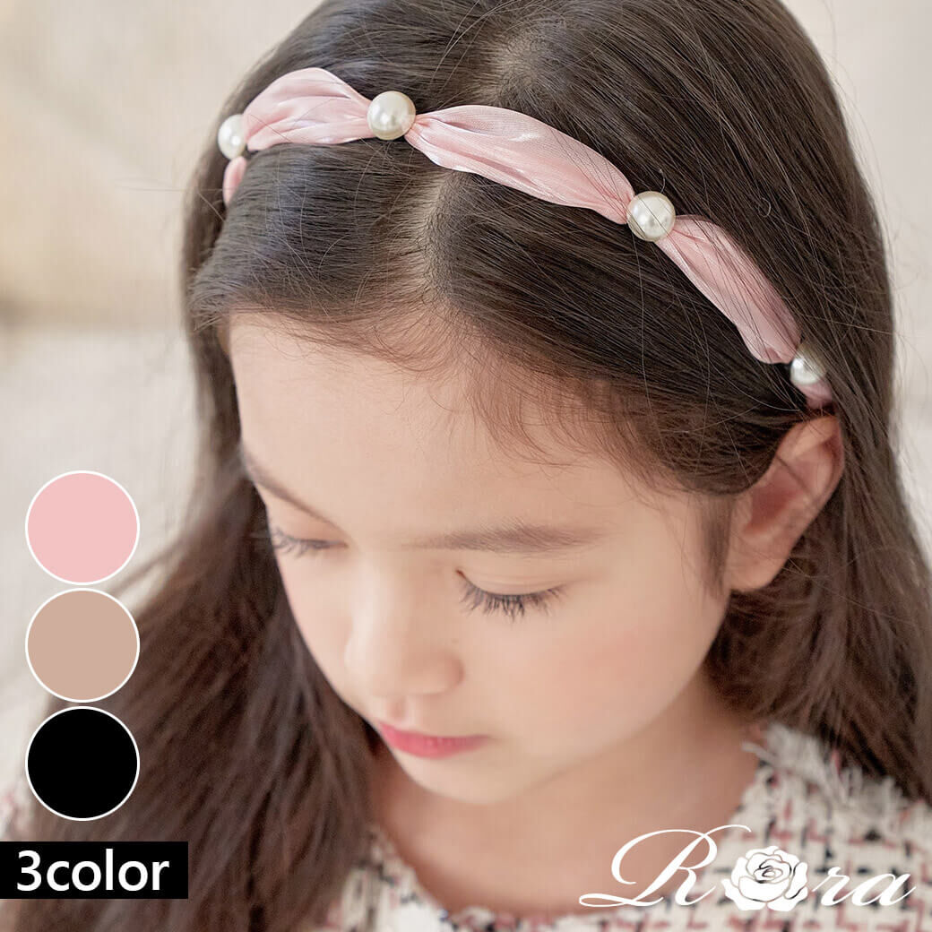 BACKYARD FAMILY「Rora カチューシャ 通販 パール リボン 48522102 髪飾り ヘッドドレス 子供 女の子」|その他|