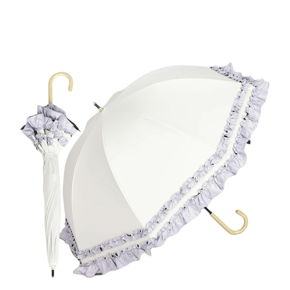 BACKYARD FAMILY「KIZAWA キザワ 日傘 長傘 レディース 通販 フリル傘 傘 かさ カサ レディース傘 日よけ」|傘|ホワイト3