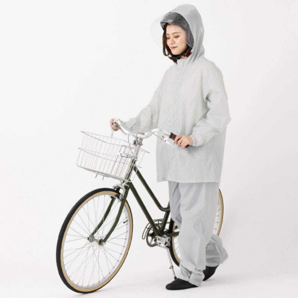 BACKYARD FAMILY「Actual PRODUCTS レインスーツ 通販 アクチュアルプロダクツ サイクルレインコート」|レインコート|グレー1