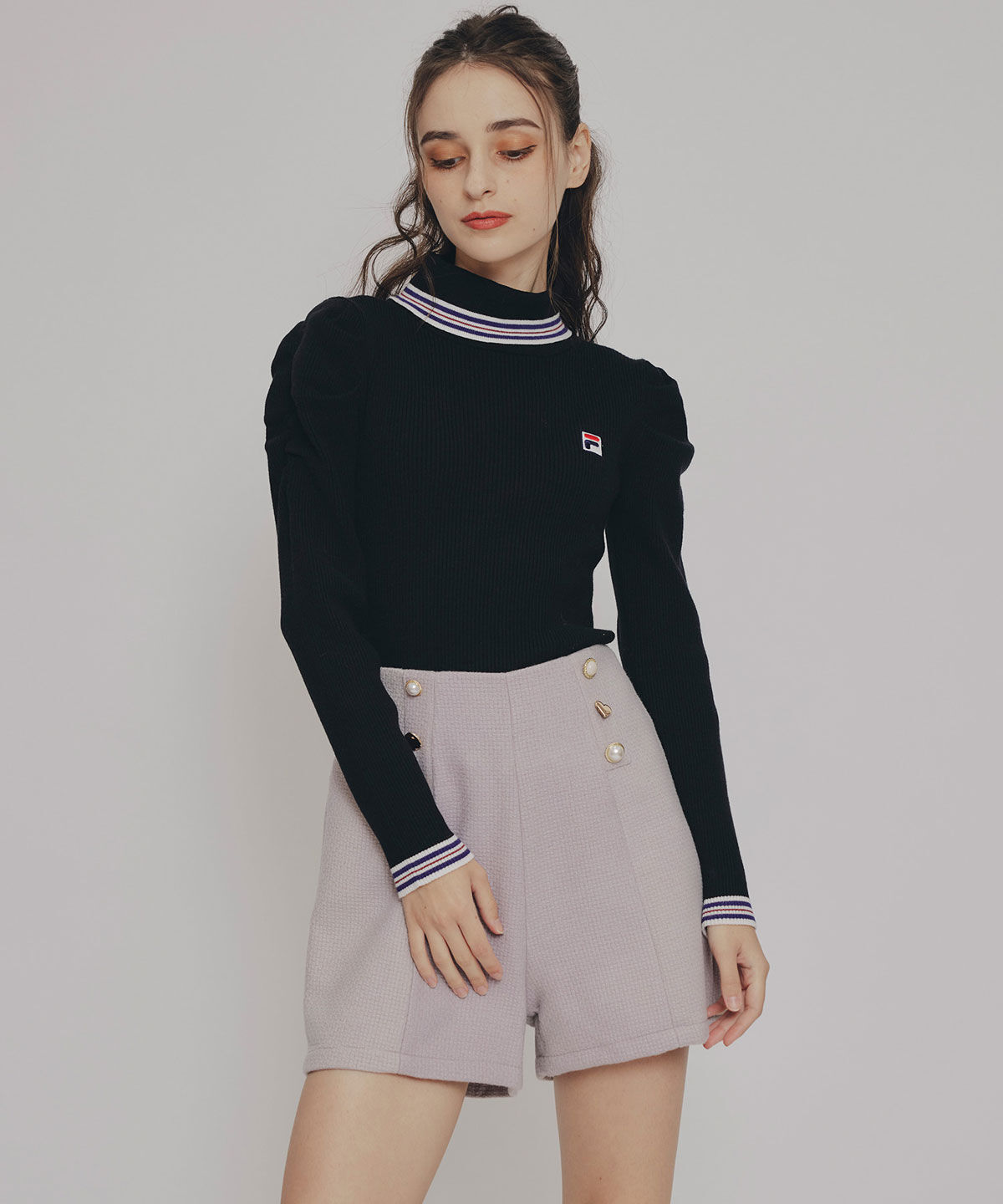 REDYAZEL「ハイウエストマルチボタンショートパンツ」|キュロット|