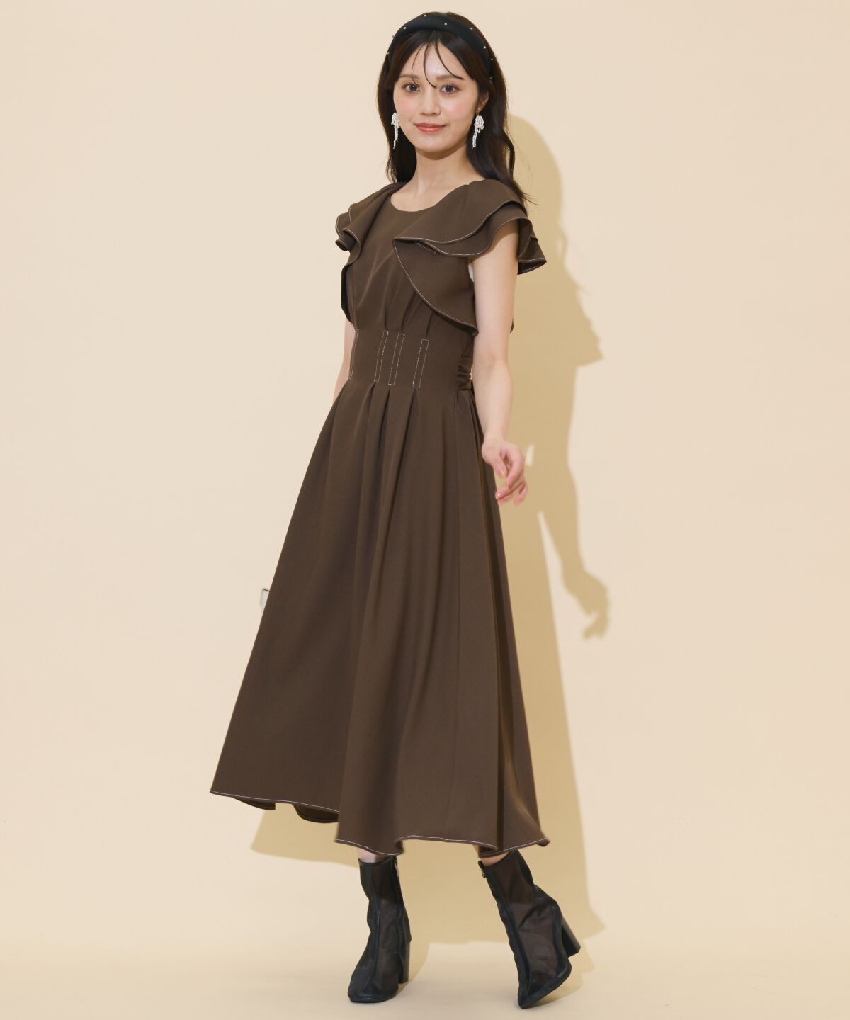 WILLSELECTION「ラッフルスリーブバックリボンワンピース」|ワンピース|