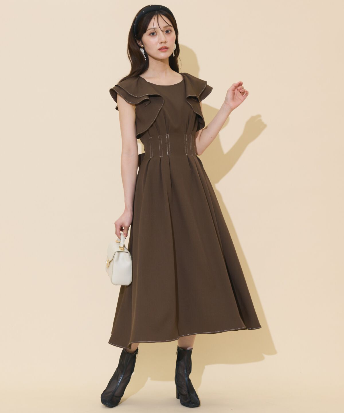 WILLSELECTION「ラッフルスリーブバックリボンワンピース」|ワンピース|