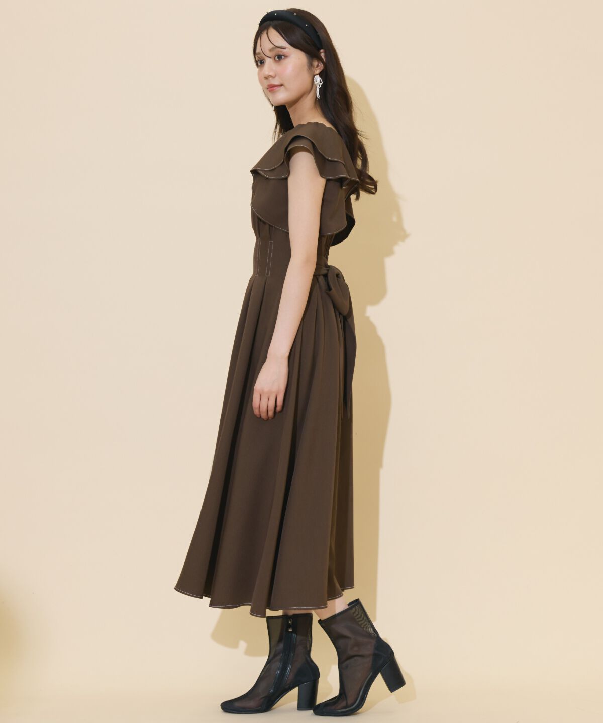 WILLSELECTION「ラッフルスリーブバックリボンワンピース」|ワンピース|