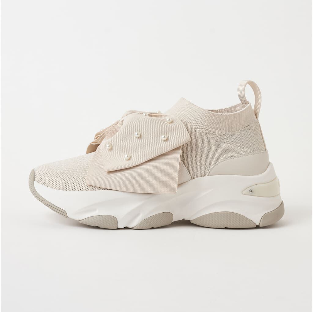 プラスダイアナ「リボンニットスニーカー　MF45521」|スニーカー|