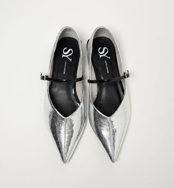 SY UNITED ARROWS「＜SY＞ ポインテッドベルト フラット20&uarr;」|パンプス|SILVER