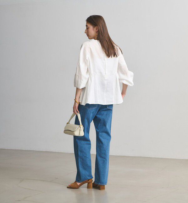 UNITED ARROWS「リネン スキッパー ペプラム ブラウス ‐ウォッシャブル‐」|シャツ・ブラウス|