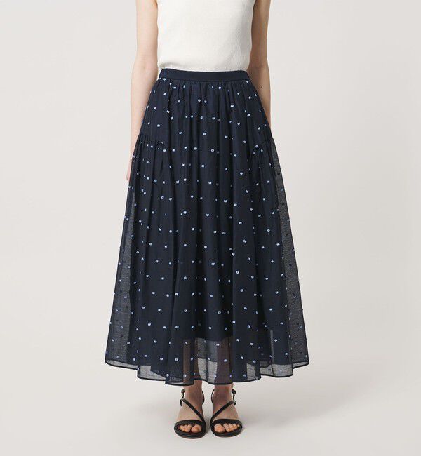 UNITED ARROWS「2トーン ドット ジャガード フレアスカート」|フレア|