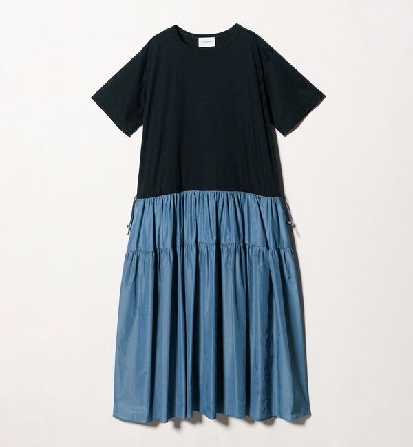 UNITED ARROWS「カット コンビ ドッキング ワンピース」|ワンピース|NAVY