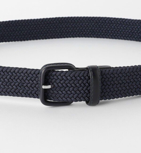 UNITED ARROWS green label relaxing「レザー バックル ゴムメッシュ ベルト」|ベルト|