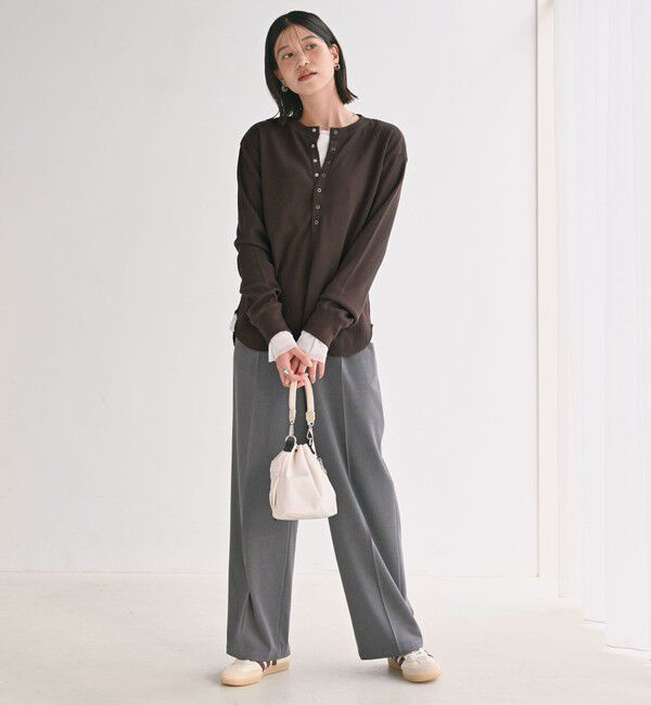 UNITED ARROWS green label relaxing「＜at ease＞ヘンリーネック ワッフル プルオーバー カットソー」|Tシャツ・カットソー|