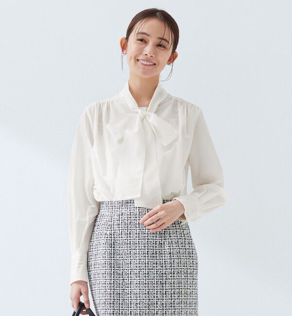 UNITED ARROWS green label relaxing「［size SHORTあり］ボウタイ ギャザー ブラウス」|シャツ・ブラウス|