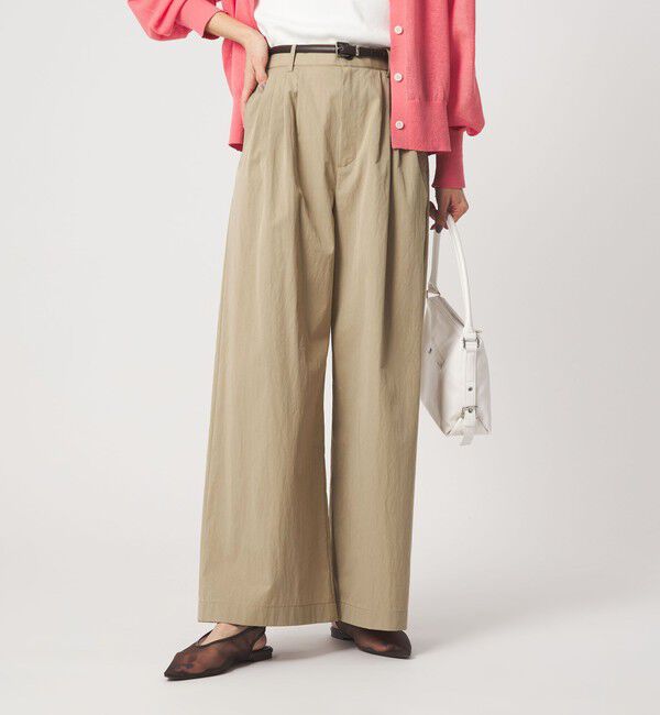 UNITED ARROWS green label relaxing「［size SHORTあり］グロッシー ワイド パンツ」|その他|BEIGE