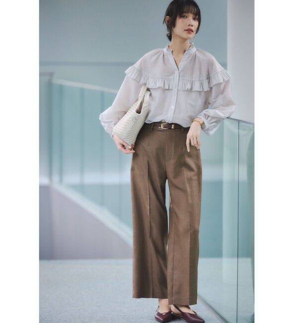 UNITED ARROWS green label relaxing「カールマイヤー ヨーク フリル ブラウス マシンウォッシャブル 通気性」|シャツ・ブラウス|