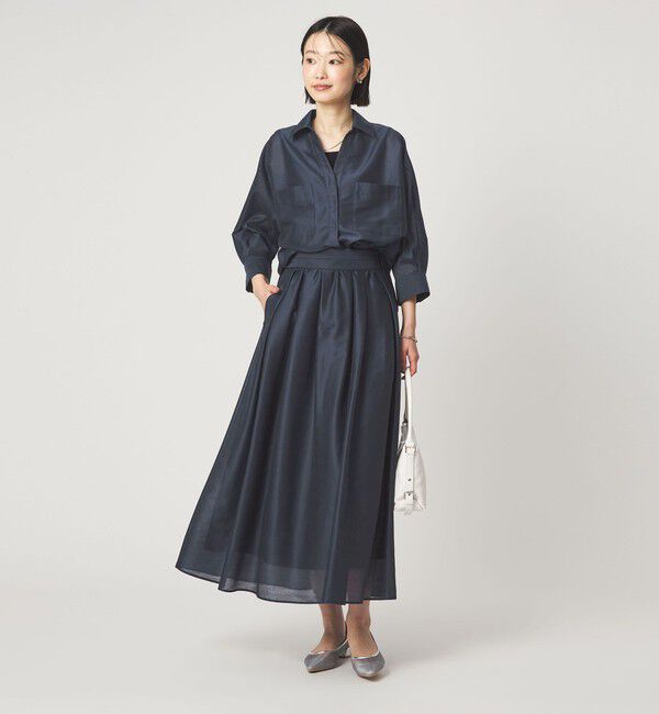 UNITED ARROWS green label relaxing「カールマイヤー タック ギャザー スカート」|フレア|