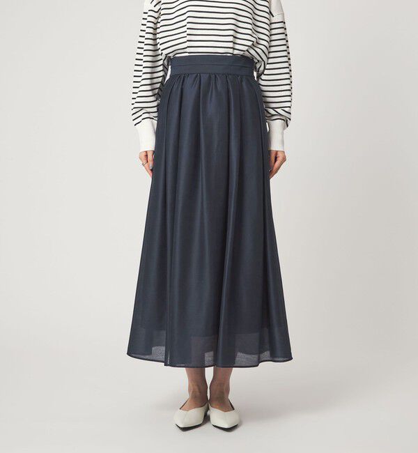 UNITED ARROWS green label relaxing「カールマイヤー タック ギャザー スカート」|フレア|