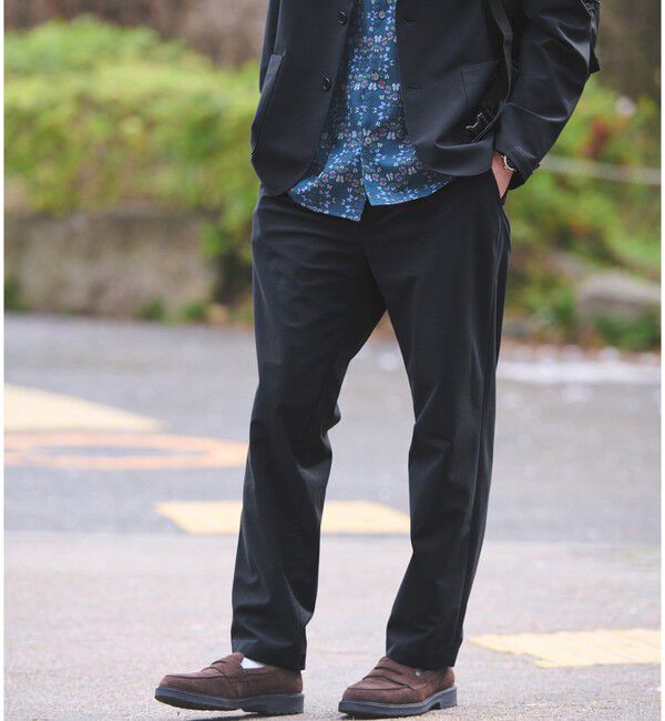 UNITED ARROWS green label relaxing「ワープ ニット 1プリーツ ユーティリティパンツ W2 イージーパンツ -ストレッチ・吸水速乾-」|その他|NAVY