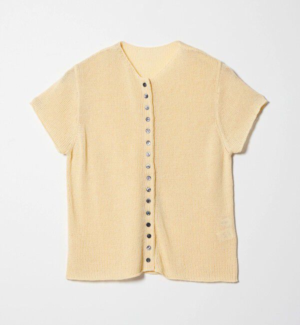 EMMEL REFINES「＜EMMEL REFINES＞EM ソフトニット ボタン ショートスリーブ」|ニット・セーター|NATURAL