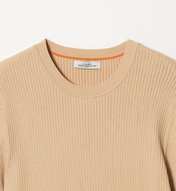 UNITED ARROWS green label relaxing「【WEB限定】＜at ease＞ソデサキ バイカラー 5分袖 プルオーバー ニット」|ニット・セーター|