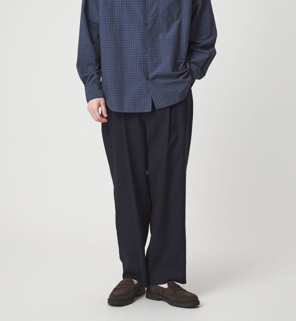 UNITED ARROWS green label relaxing「FINE BASIC トリアセテート ウール  2P ワイド スラックス パンツ W4 」|スラックス|