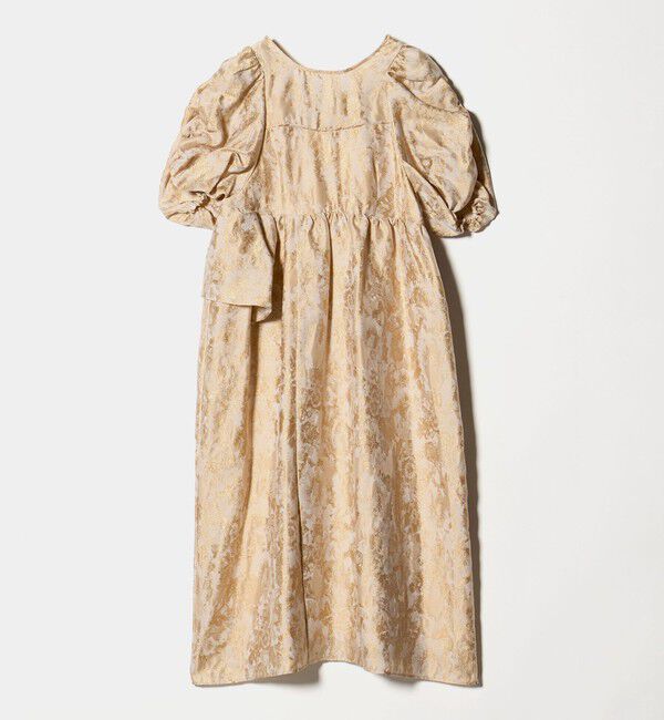 EMMEL REFINES「＜ANDRESD＞ANDRESD バブルスリーブ ジャガード ワンピース＜ Select by EMMEL REFINES ＞」|ワンピース|BEIGE