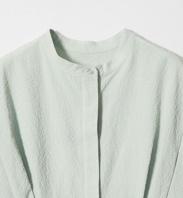 EMMEL REFINES「＜EMMEL REFINES＞EM バンドカラー タック ショートスリーブ シャツ」|シャツ・ブラウス|