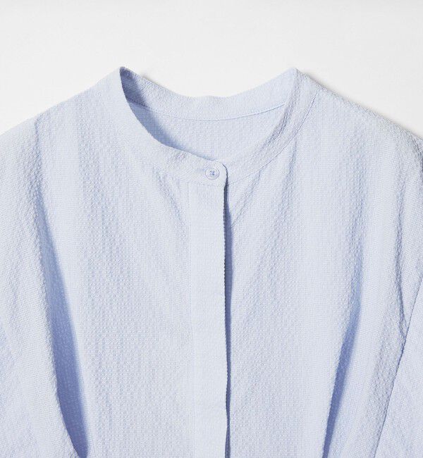 EMMEL REFINES「＜EMMEL REFINES＞EM バンドカラー タック ショートスリーブ シャツ」|シャツ・ブラウス|