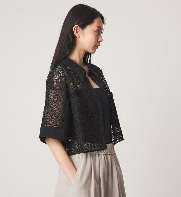 EMMEL REFINES「＜EMMEL REFINES＞EM ラッセルレース ショートスリーブ シャツ」|シャツ・ブラウス|