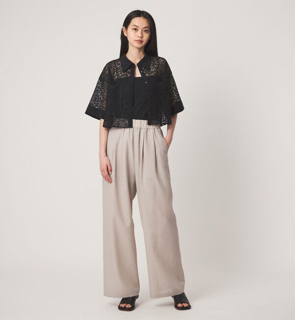 EMMEL REFINES「＜EMMEL REFINES＞EM ラッセルレース ショートスリーブ シャツ」|シャツ・ブラウス|