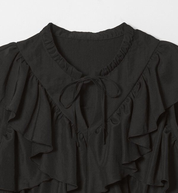 EMMEL REFINES「＜EMMEL REFINES＞EM フィブリルサテン フリル ブラウス」|シャツ・ブラウス|