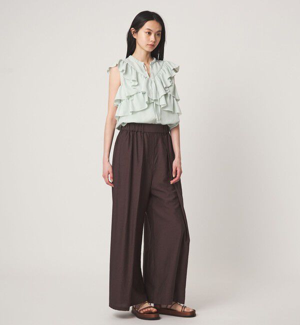 EMMEL REFINES「＜EMMEL REFINES＞EM フィブリルサテン フリル ブラウス」|シャツ・ブラウス|