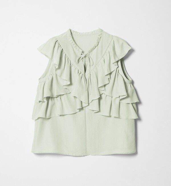 EMMEL REFINES「＜EMMEL REFINES＞EM フィブリルサテン フリル ブラウス」|シャツ・ブラウス|