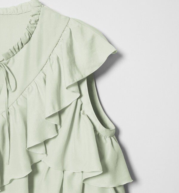 EMMEL REFINES「＜EMMEL REFINES＞EM フィブリルサテン フリル ブラウス」|シャツ・ブラウス|