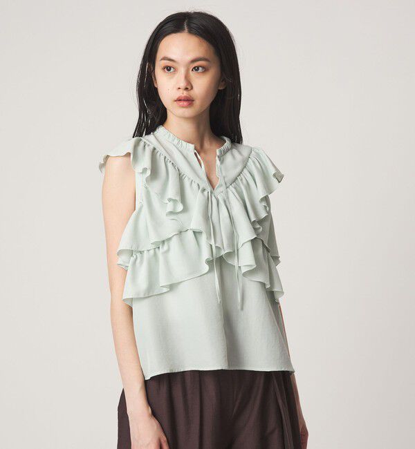 EMMEL REFINES「＜EMMEL REFINES＞EM フィブリルサテン フリル ブラウス」|シャツ・ブラウス|
