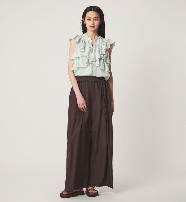 EMMEL REFINES「＜EMMEL REFINES＞EM フィブリルサテン フリル ブラウス」|シャツ・ブラウス|