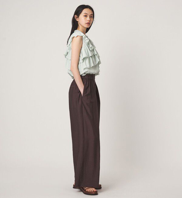 EMMEL REFINES「＜EMMEL REFINES＞EM フィブリルサテン フリル ブラウス」|シャツ・ブラウス|