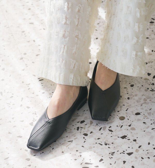 BEAUTY&YOUTH UNITED ARROWS「Vカットステッチ フラットシューズ」|バレエシューズ|