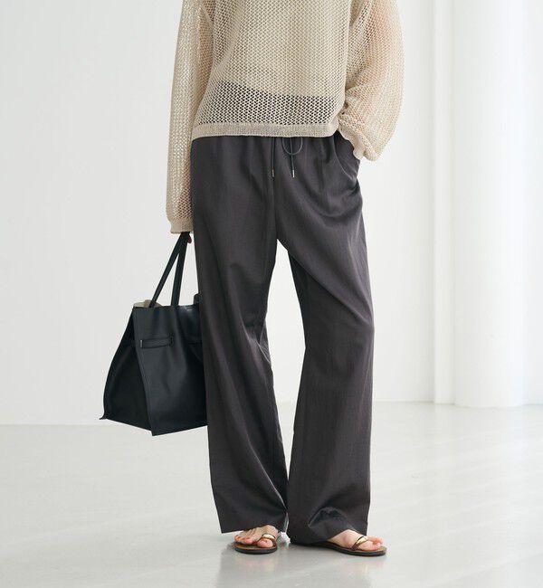 BEAUTY&YOUTH UNITED ARROWS「コットンレーヨンサテン ドローストワイドパンツ」|その他|DK.GRAY