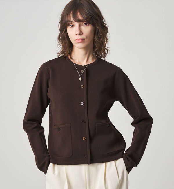 STEVEN ALAN「＜Steven Alan＞ミラノリブ ショートカーディガン」|カーディガン|DK.BROWN