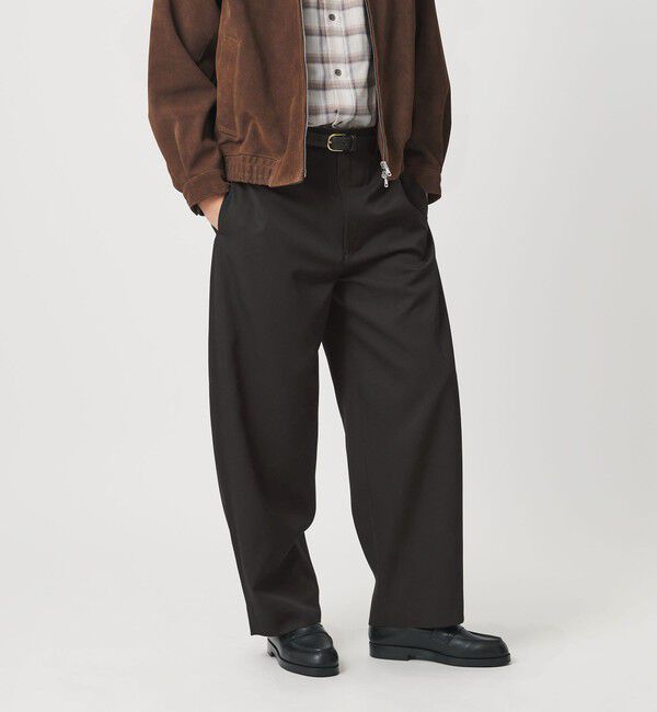 BEAUTY&YOUTH UNITED ARROWS「HI-LINE ウーステッド カーヴィー トラウザーズ」|チノ|BLACK