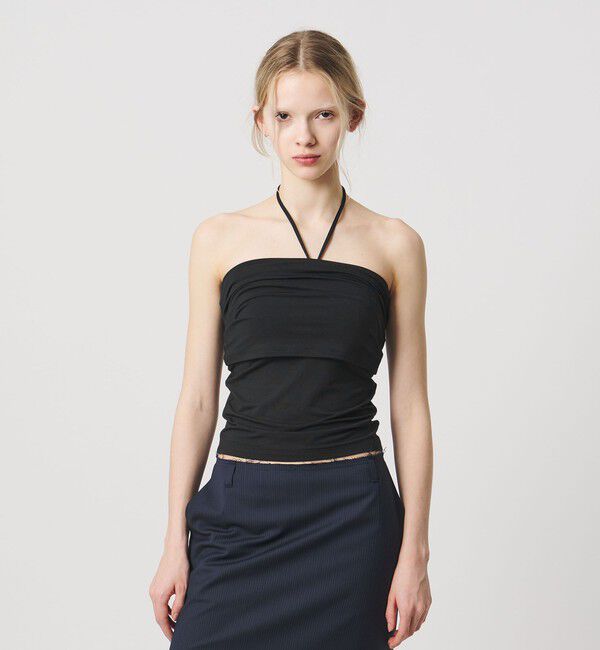 ATTISESSION「＜ATTISESSION＞ネックストラップ チューブトップ」|チューブトップ|BLACK