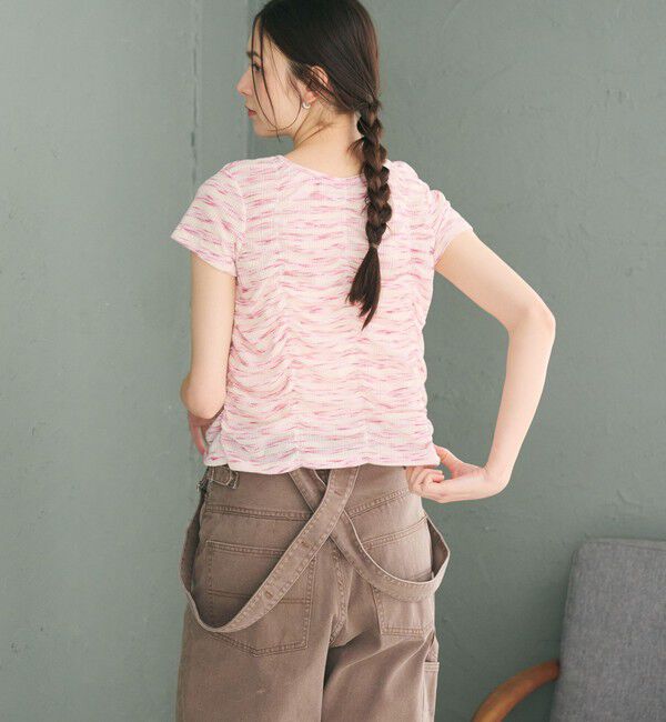 BEAUTY&YOUTH UNITED ARROWS「【WEB限定】カスリボーダー シャーリングトップス 2WAY」|Tシャツ・カットソー|