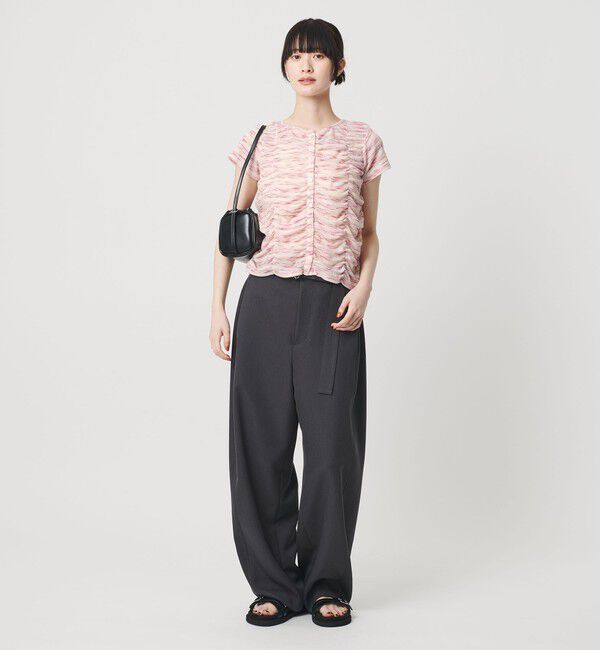 BEAUTY&YOUTH UNITED ARROWS「【WEB限定】カスリボーダー シャーリングトップス 2WAY」|Tシャツ・カットソー|