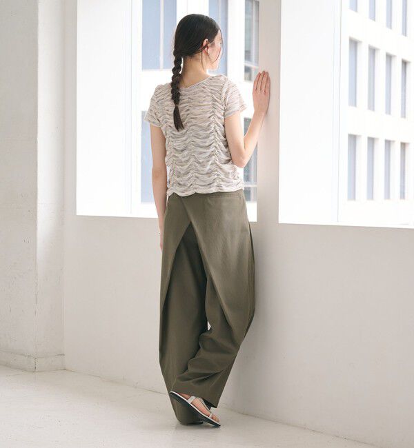 BEAUTY&YOUTH UNITED ARROWS「【WEB限定】カスリボーダー シャーリングトップス 2WAY」|Tシャツ・カットソー|