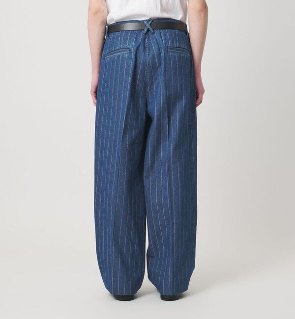 MONKEY TIME「ライトオンス ストライプ デニム 2P ワイド パンツ」|チノ|