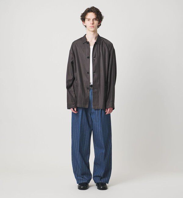 MONKEY TIME「ライトオンス ストライプ デニム 2P ワイド パンツ」|チノ|