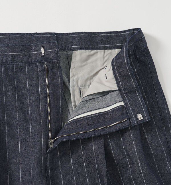 MONKEY TIME「ライトオンス ストライプ デニム 2P ワイド パンツ」|チノ|