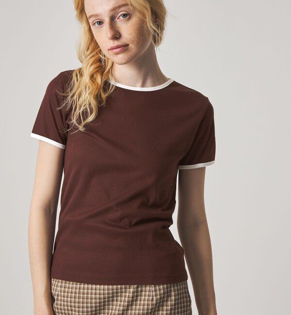 STEVEN ALAN「＜Steven Alan＞リンガー Tシャツ」|Tシャツ・カットソー|DK.BROWN
