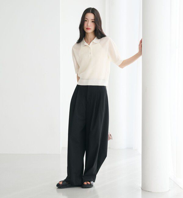 BEAUTY&YOUTH UNITED ARROWS「メッシュ ポロニット プルオーバー ウォッシャブル」|ニット・セーター|