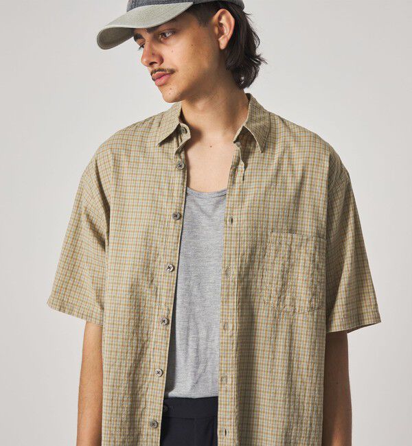 STEVEN ALAN「＜Steven Alan＞ ドビー チェック リバースシーム ショートスリーブ シャツ」|シャツ・ブラウス|