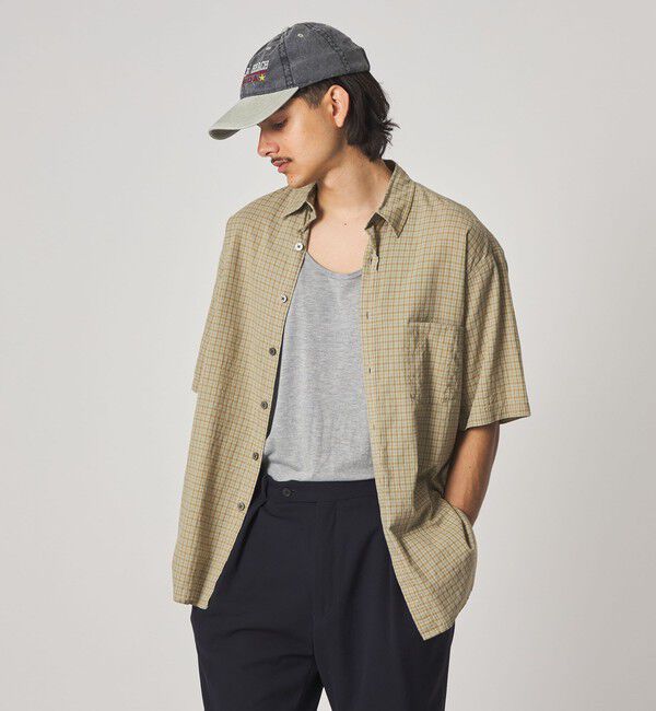 STEVEN ALAN「＜Steven Alan＞ ドビー チェック リバースシーム ショートスリーブ シャツ」|シャツ・ブラウス|